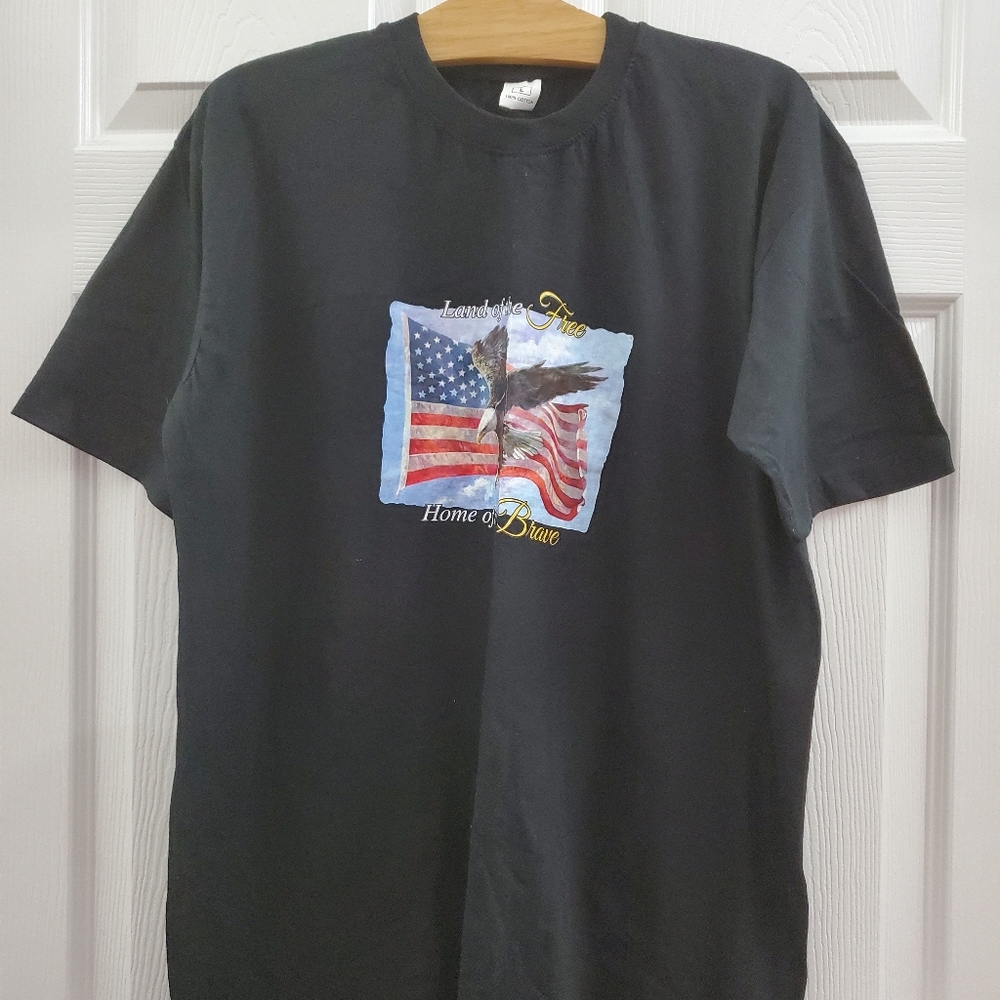 Customized American black t-shirt